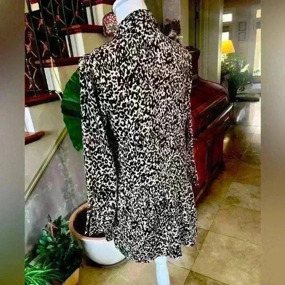 Zara Women’s drop waist leopard print blouse XS (oversized) NWOT. Long sleeves - Picture 5 of 9